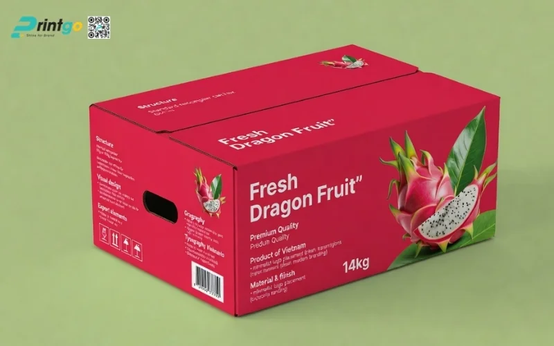 Mẫu thùng carton đựng thanh long 9kg