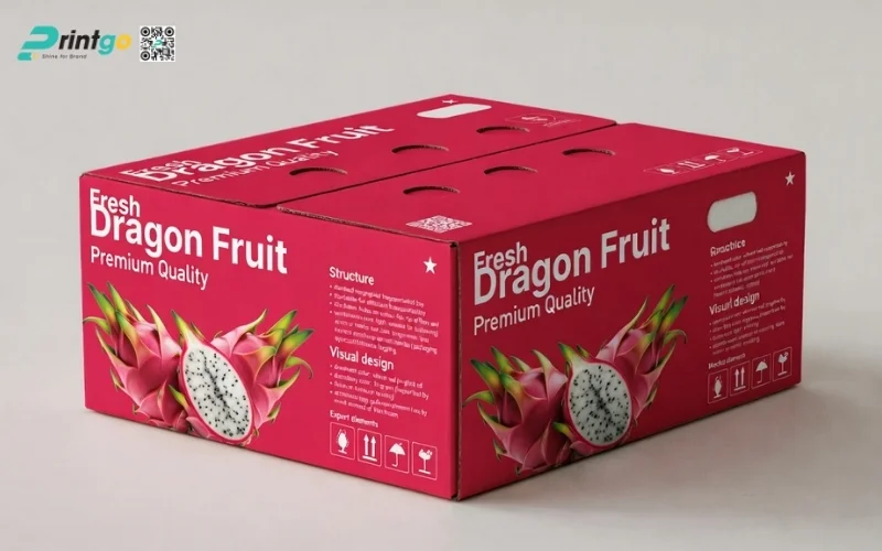 Mẫu thùng carton đựng thanh long 9kg