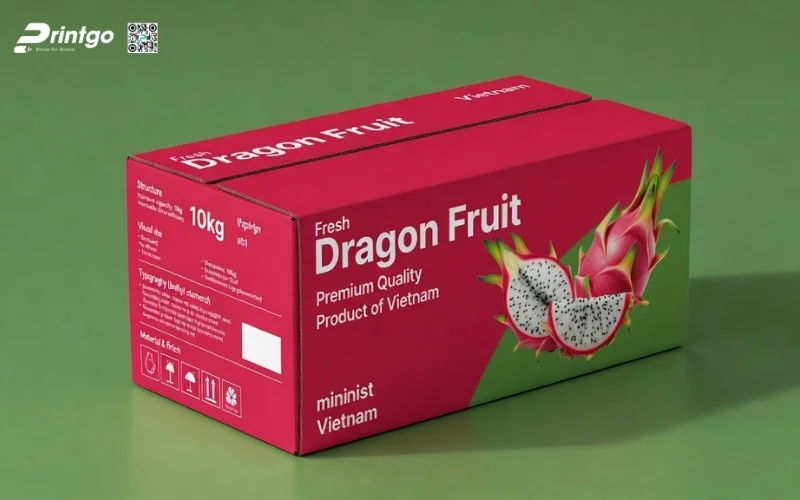 Mẫu thùng carton đựng thanh long 9kg