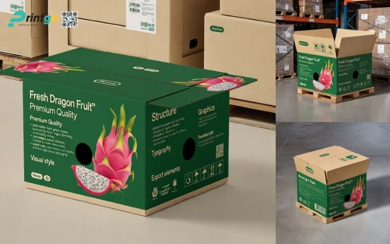 Mẫu thùng carton đựng thanh long 9kg