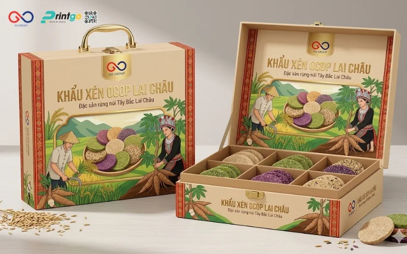 Mẫu cải tiến bao bì nông sản OCOP Lai Châu khẩu xén