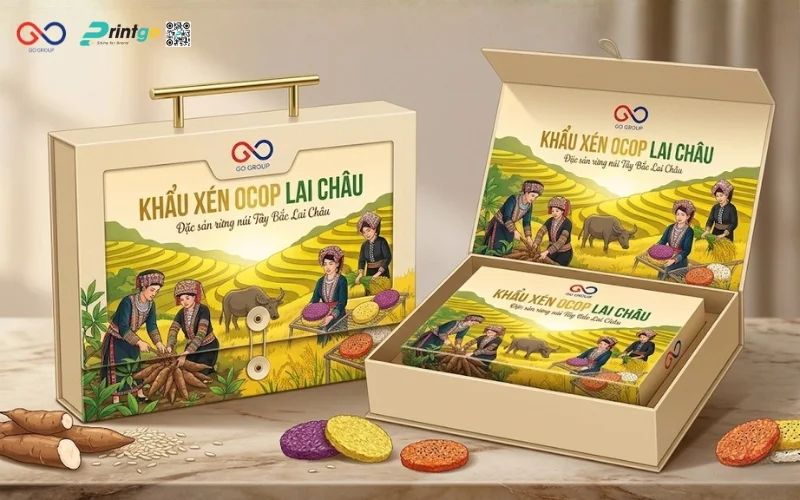 Mẫu cải tiến bao bì nông sản OCOP Lai Châu khẩu xén