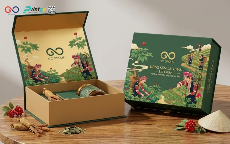 Mẫu cải tiến bao bì nông sản OCOP Lai Châu sâm rừng