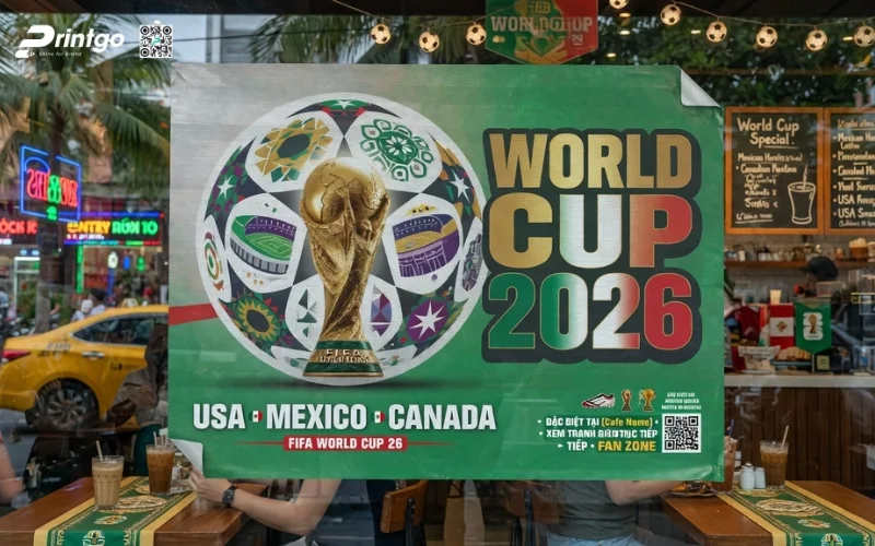 Bí quyết thiết kế decal dán cửa kính World Cup 2026 nổi bật