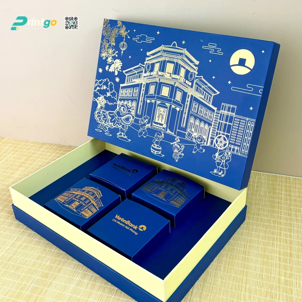 Hộp bánh trung thu VietinBank Hải Phòng: Kết cấu hộp âm dương hở đai