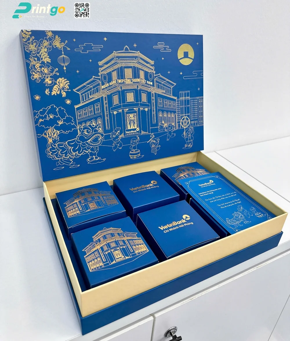 Hộp đựng bánh trung thu VietinBank đựng 6 bánh trung thu