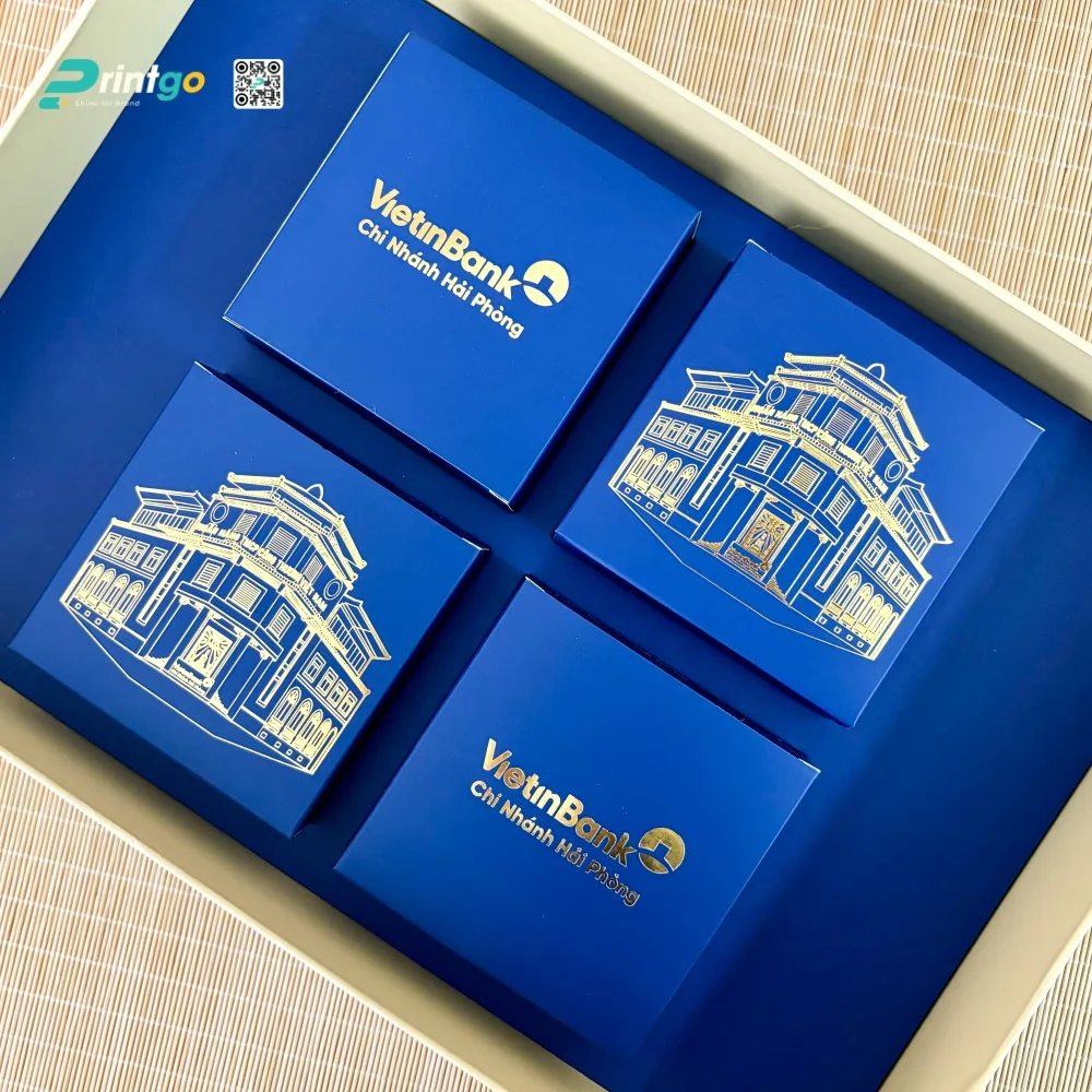 Thiết kế hộp bánh trung thu VietinBank Hải phòng với Phong cách Line-art 