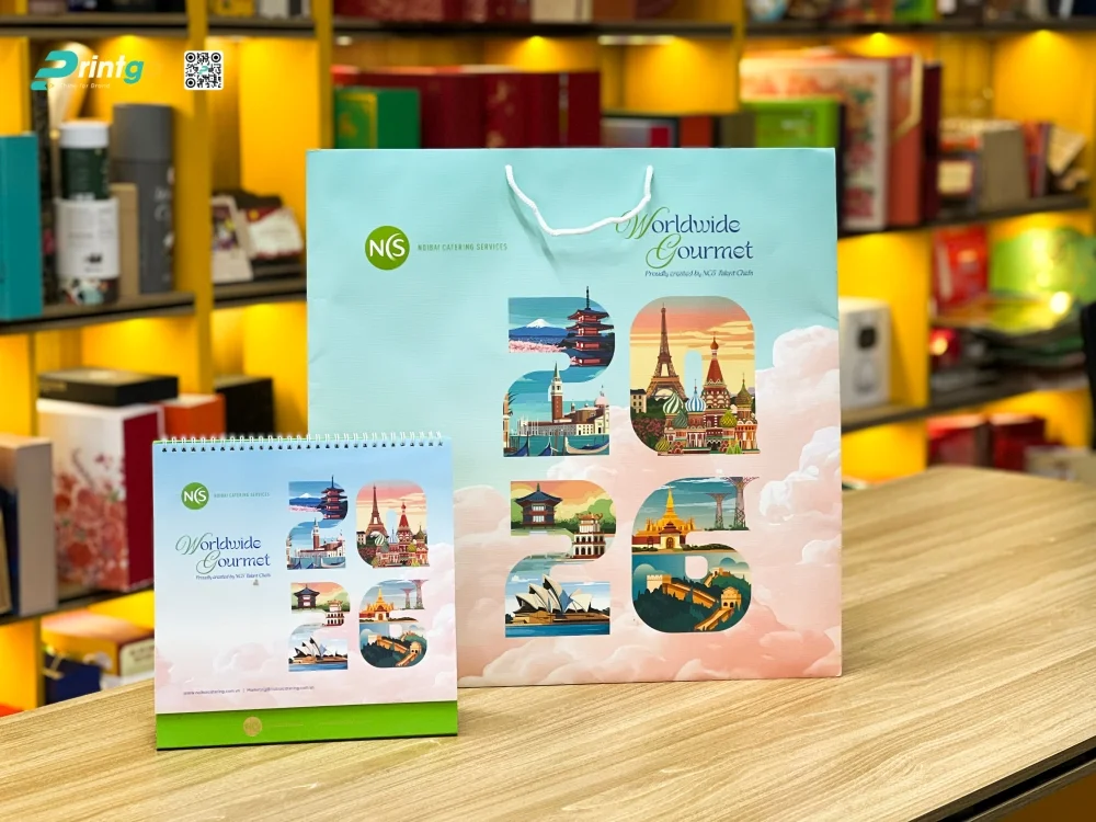 Thiết kế túi giấy, hộp giấy đồng bộ