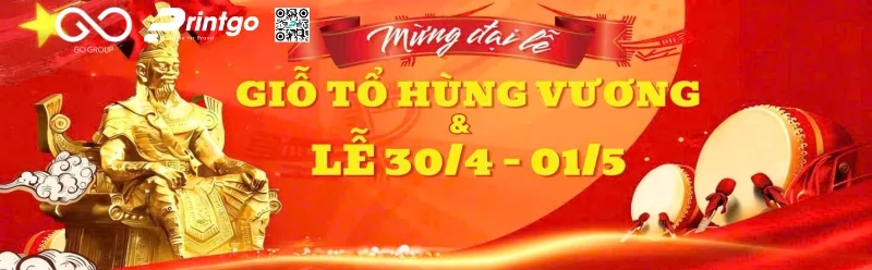 Giỗ Tổ Hùng Vương banner cho fanpage và mạng xã hội tiện lợi