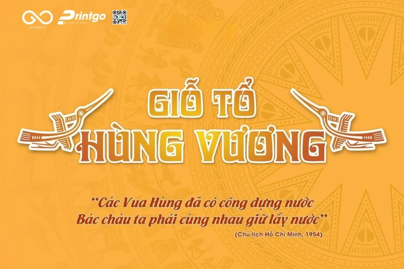 Giỗ Tổ Hùng Vương banner cho doanh nghiệp thiết kế ấn tượng