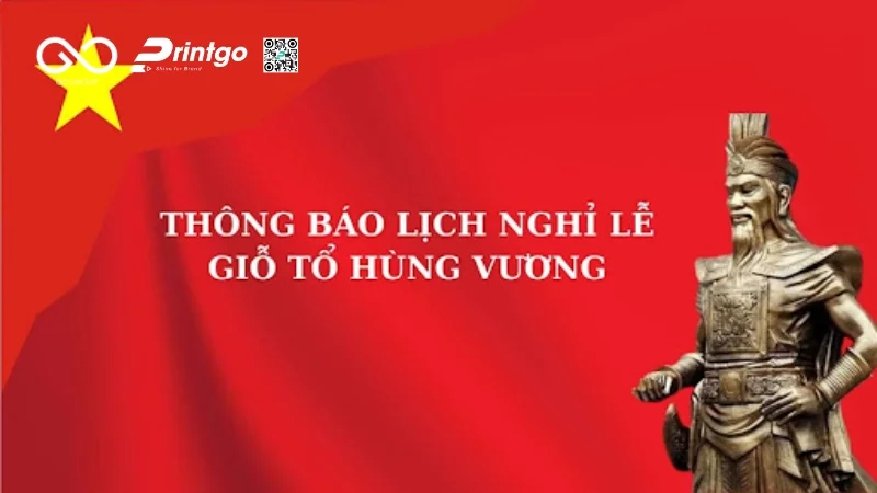 Giỗ Tổ Hùng Vương banner cho fanpage và mạng xã hội thiết kế tối giản