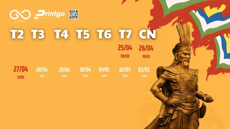 Giỗ Tổ Hùng Vương banner cho fanpage và mạng xã hội lịch nghỉ chính thức