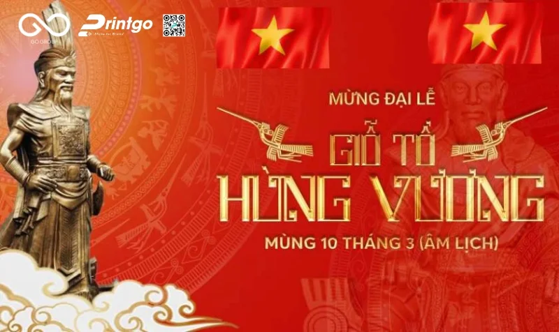 Giỗ Tổ Hùng Vương banner cho doanh nghiệp chỉn chu