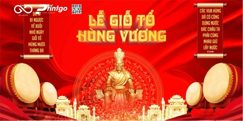 Giỗ Tổ Hùng Vương banner cho doanh nghiệp thu hút