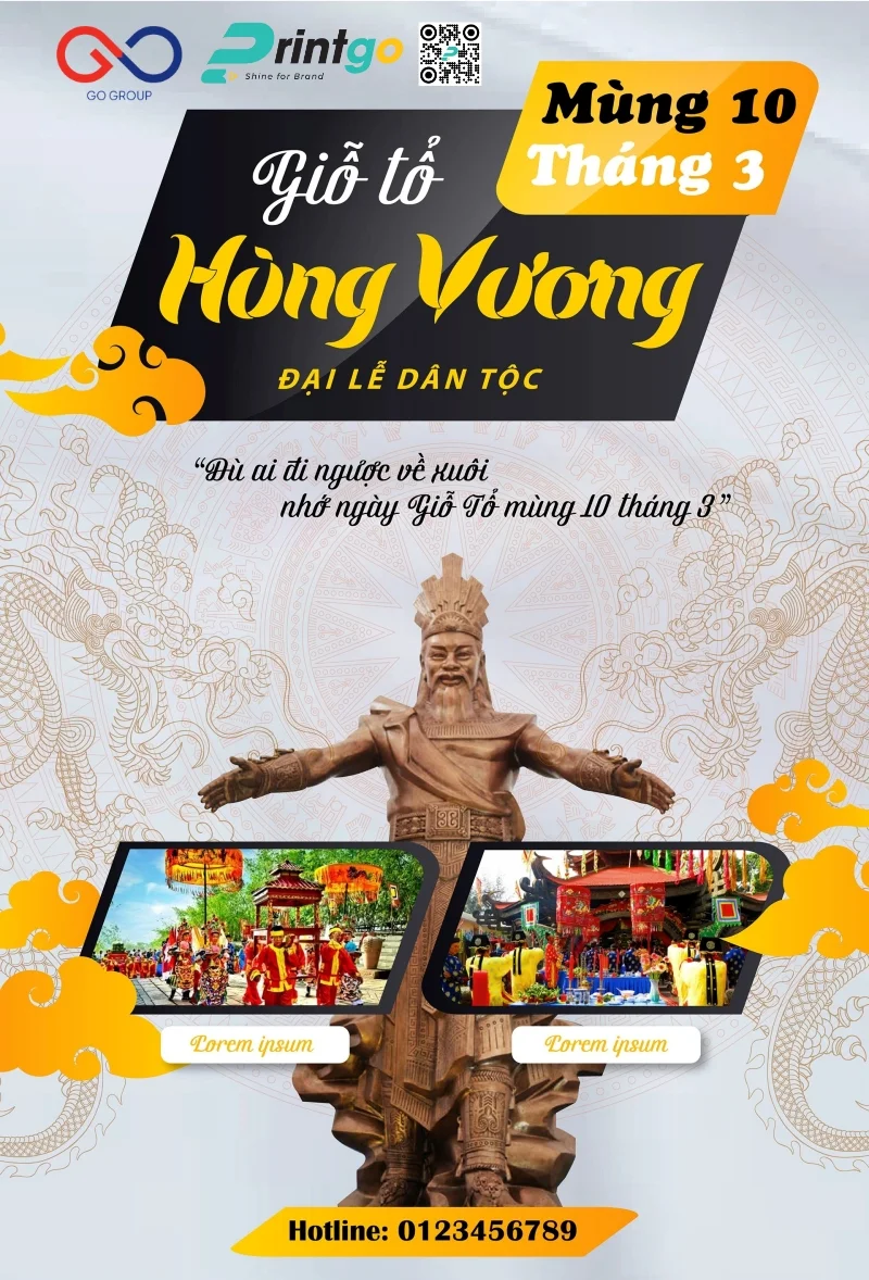 Giỗ Tổ Hùng Vương banner cho fanpage và mạng xã hội sáng tạo
