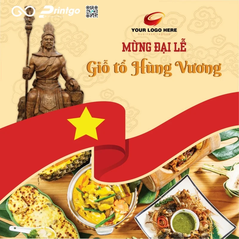 Giỗ Tổ Hùng Vương banner cho fanpage và mạng xã hội ưu đãi hấp dẫn