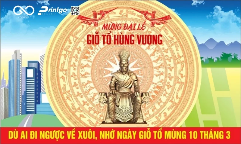 Giỗ Tổ Hùng Vương banner dùng trong sự kiện tải ngay