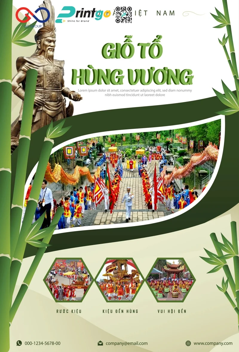 Giỗ Tổ Hùng Vương banner cho fanpage và mạng xã hội bắt mắt