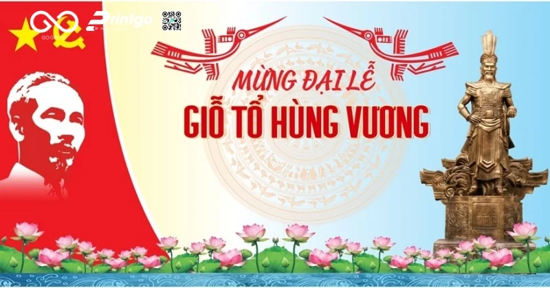 Giỗ Tổ Hùng Vương banner dùng trong sự kiện chỉn chu