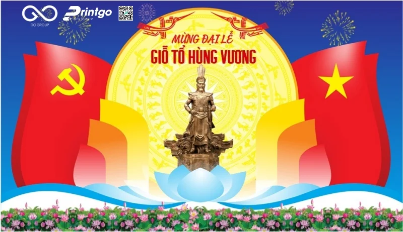 Giỗ Tổ Hùng Vương banner dùng trong sự kiện chuyên nghiệp