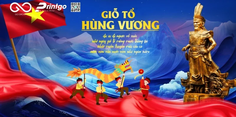 Giỗ Tổ Hùng Vương banner cho doanh nghiệp sáng tạo