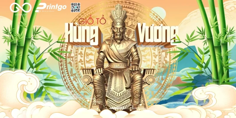 Giỗ Tổ Hùng Vương banner cho doanh nghiệp truyền thống
