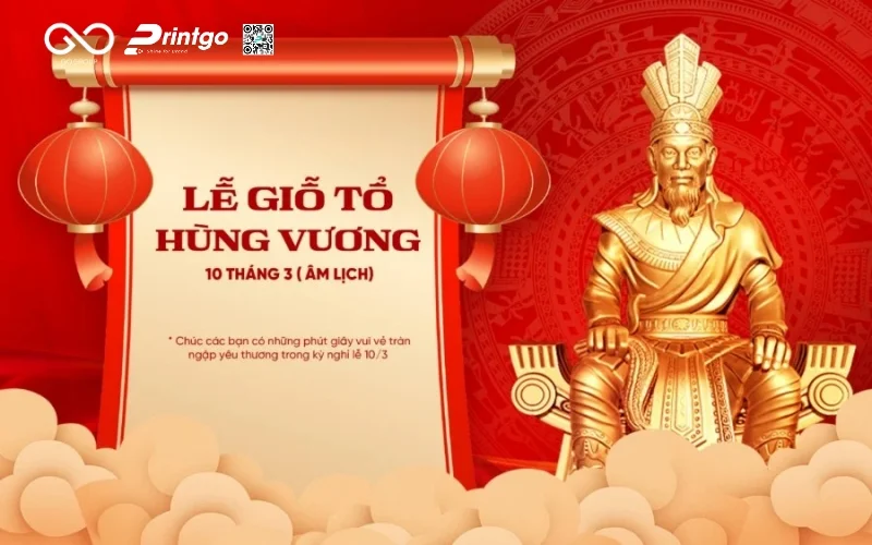 Giỗ Tổ Hùng Vương banner cho doanh nghiệp mới nhất