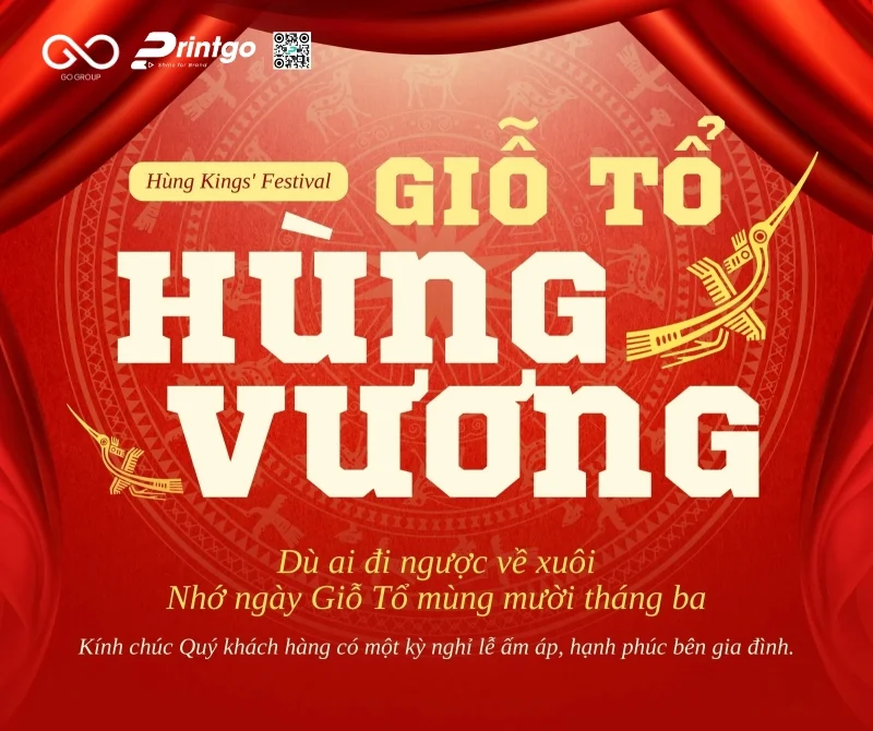 Giỗ Tổ Hùng Vương banner cho doanh nghiệp 2026
