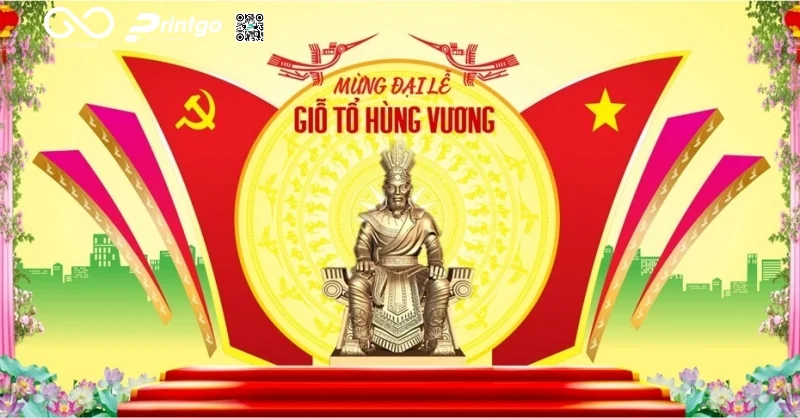 Giỗ Tổ Hùng Vương banner dùng trong sự kiện tải miễn phí