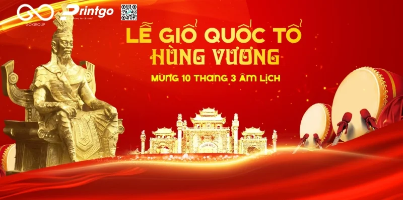 Giỗ Tổ Hùng Vương banner cho doanh nghiệp cao cấp