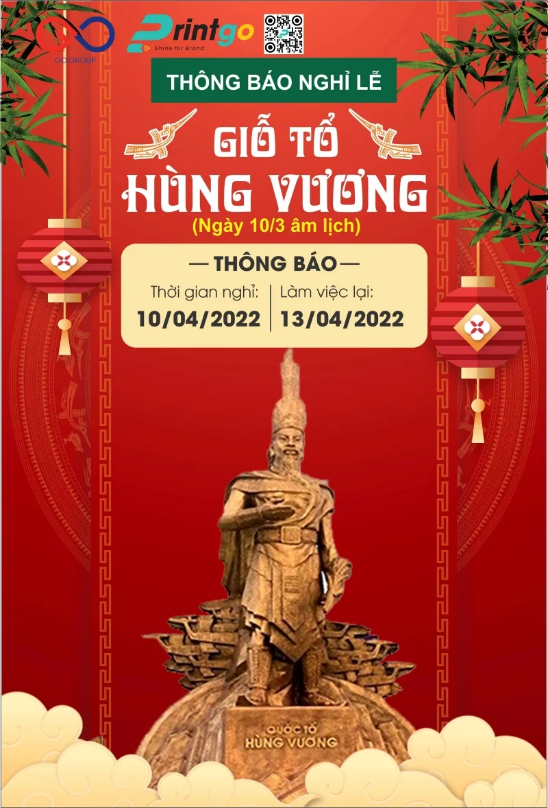 Giỗ Tổ Hùng Vương banner cho fanpage và mạng xã hội chất lượng