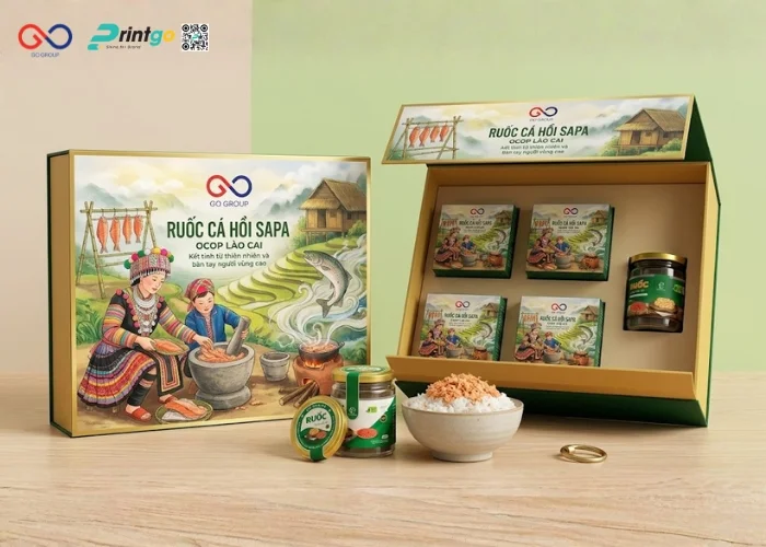 Nâng tầm giá trị đặc sản với hộp ruốc cá hồi Sapa chuyên nghiệp