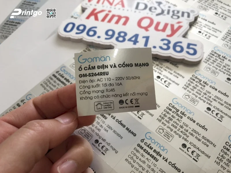 Mẫu tem decal bạc lấy nhanh