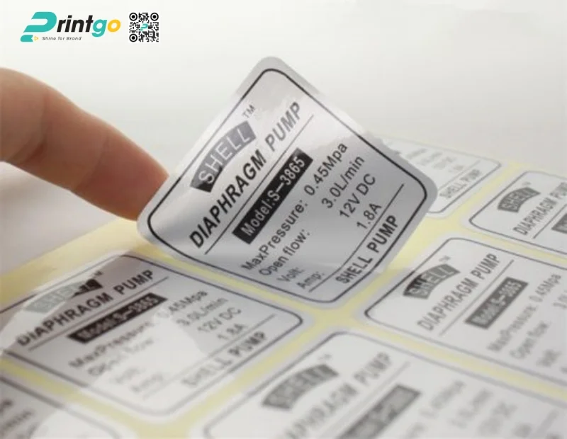 Mẫu tem decal bạc cho chất liệu cao cấp