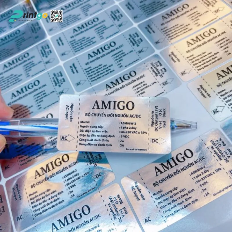 Mẫu tem decal bạc tiện ích