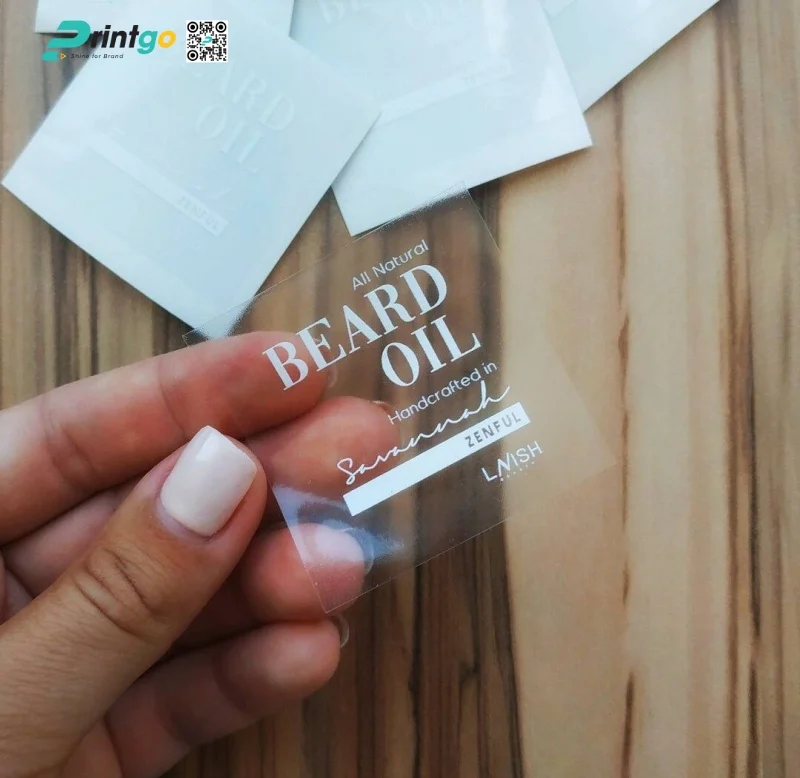 Tem decal nhựa trong dán sản phẩm