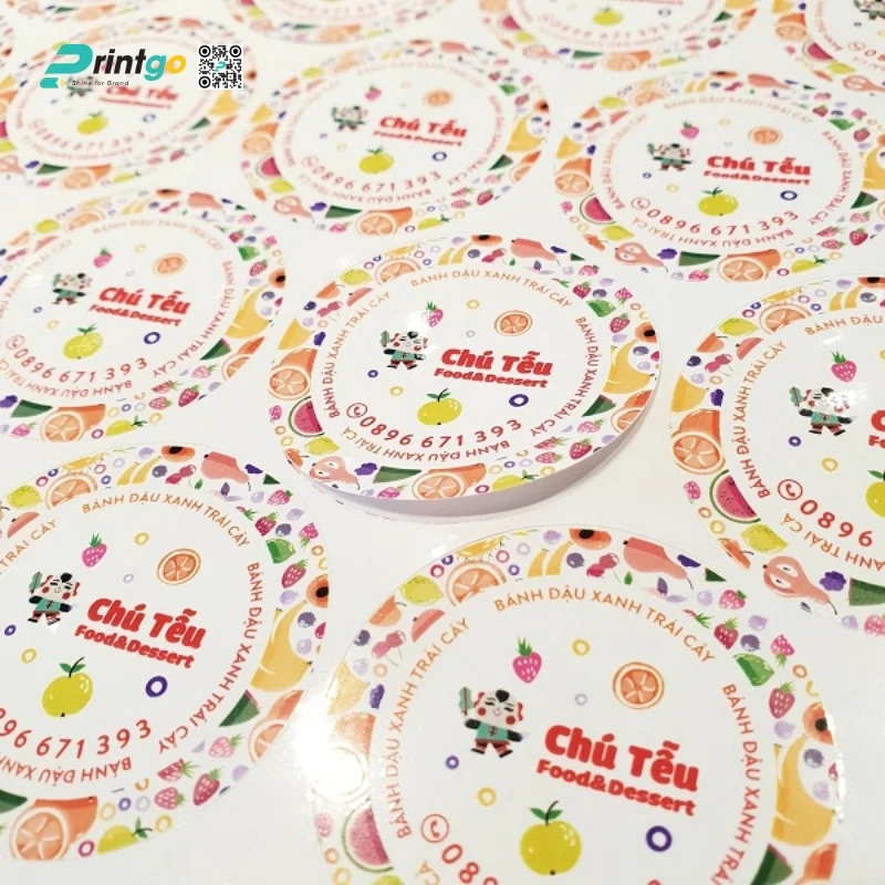 Tem decal nhựa trắng sữa gia công tỉ mỉ