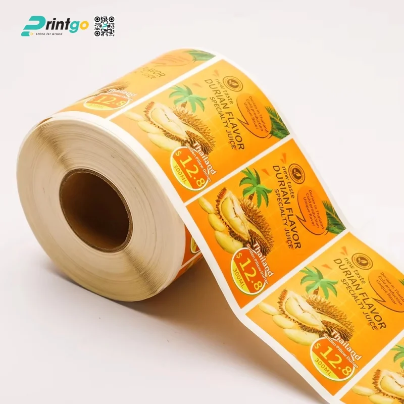 Tem decal nhựa trắng sữa trái cây