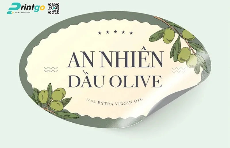 Tem decal nhựa trắng sữa cho thương hiệu