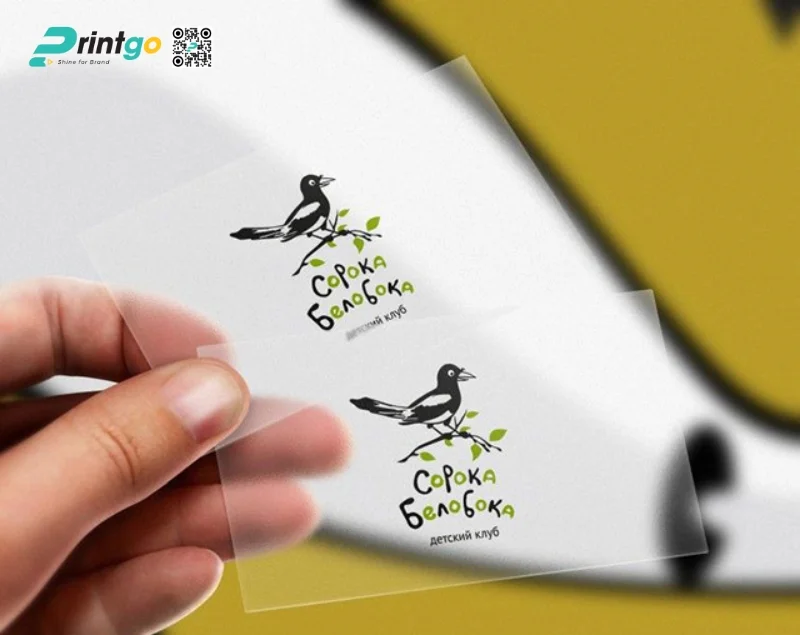 Tem decal nhựa trong tối giản