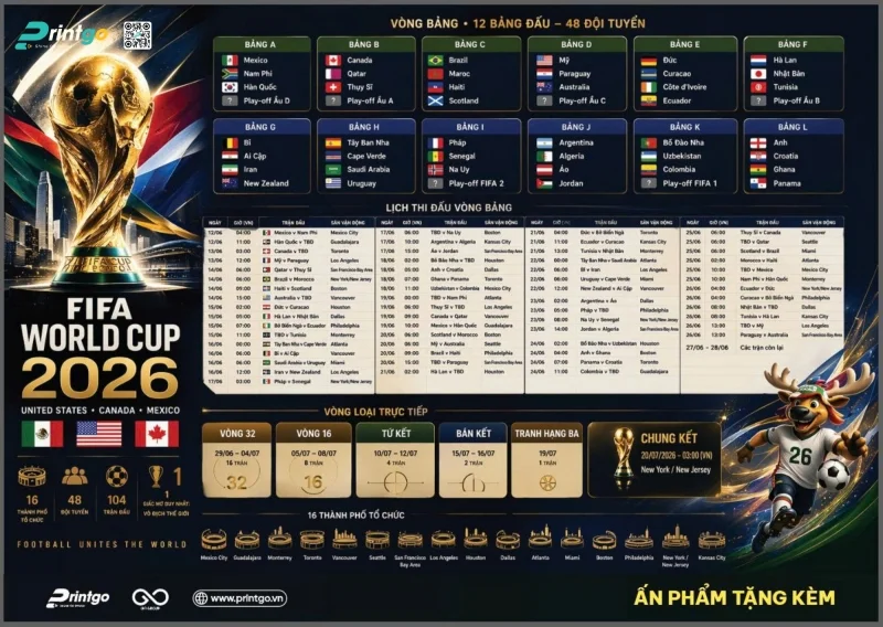File Vector Lịch Thi Đấu World Cup 2026 giúp thương hiệu quảng cáo hiệu quả