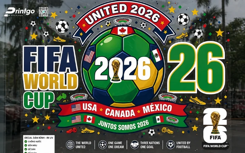 Trọn bộ 99 mẫu decal dán cửa kính World Cup 2026 đẹp, dễ ứng dụng