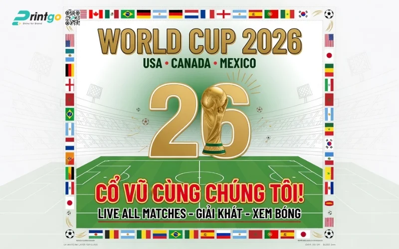 Trọn bộ 99 mẫu decal dán cửa kính World Cup 2026 đẹp