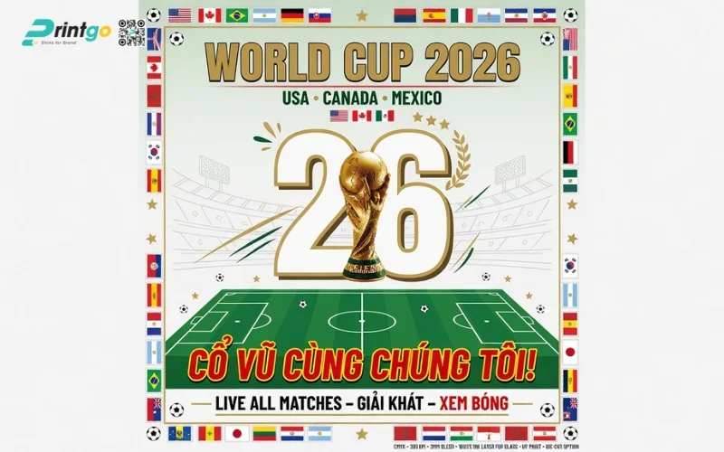 Trọn bộ 99 mẫu decal dán cửa kính World Cup 2026 đẹp