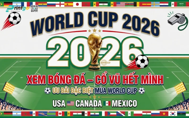 Trọn bộ 99 mẫu decal dán cửa kính World Cup 2026 đẹp