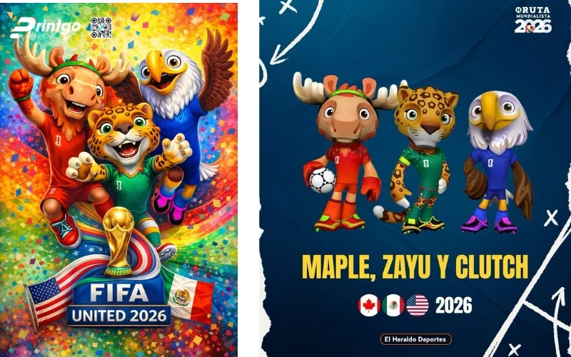 Mẫu poster linh vật World Cup 2026