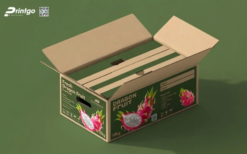 Mẫu thùng carton đựng 10 quả thanh long