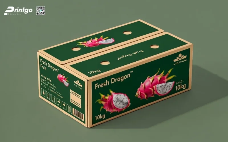 Mẫu thùng carton đựng 10 quả thanh long
