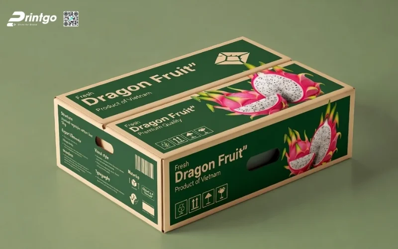 Mẫu thùng carton đựng 10 quả thanh long