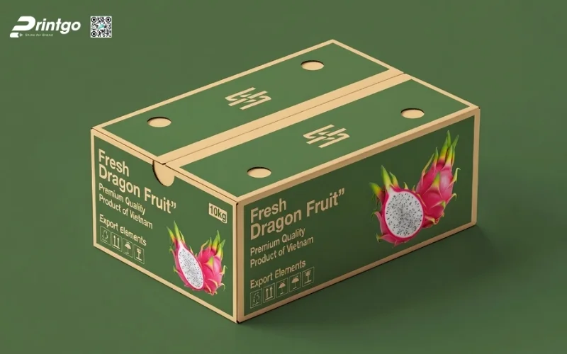 Mẫu thùng carton đựng 10 quả thanh long
